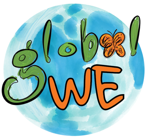 illustration of the global earth with the words Global W. E. printed on top.