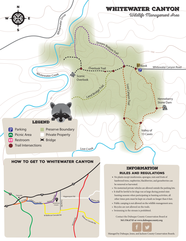 Map of Whitewater Canyon and the trail systems