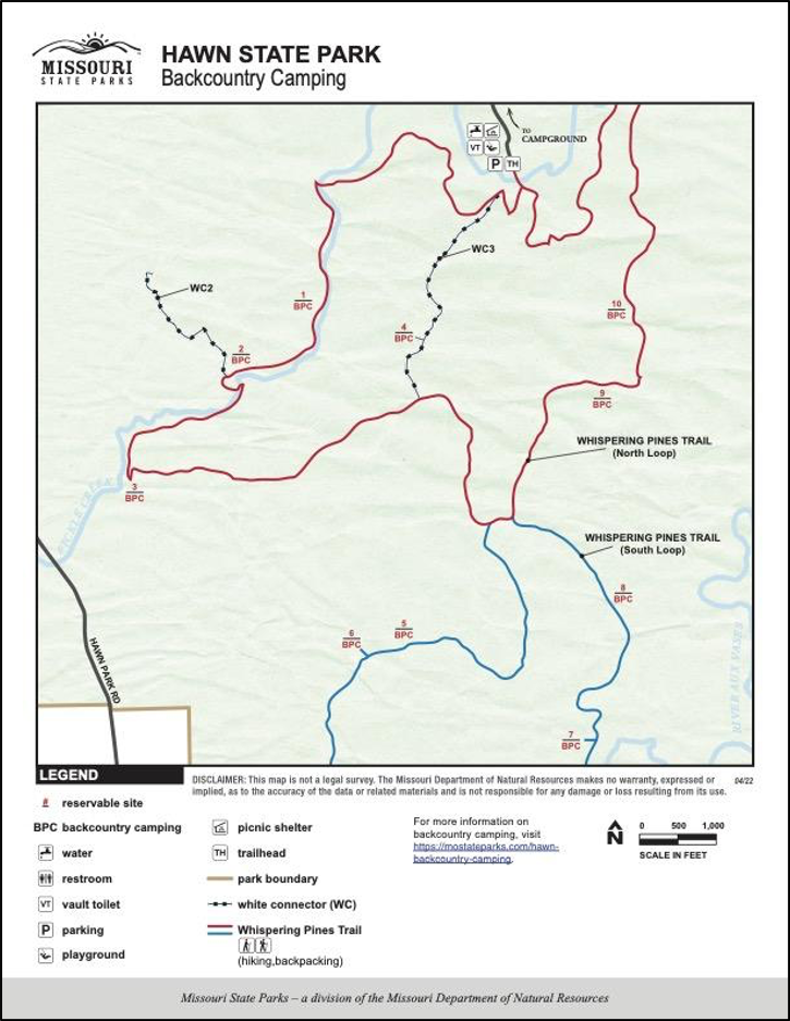 Whispering Pines Trail Map