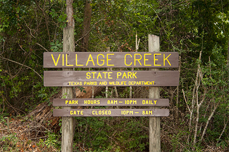 Village Creek State Park Sign