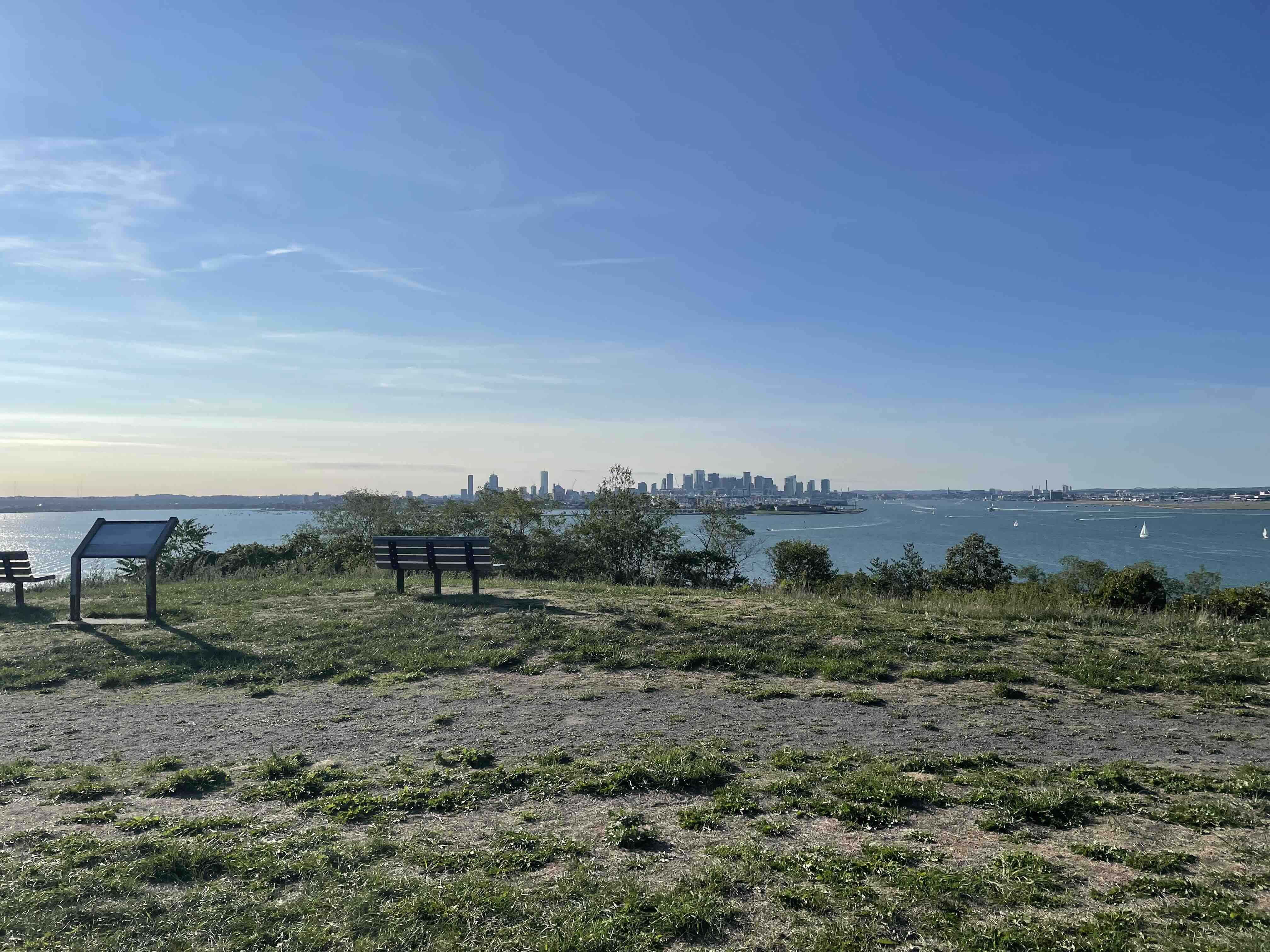 View of Boston skyline from Spectacle Island