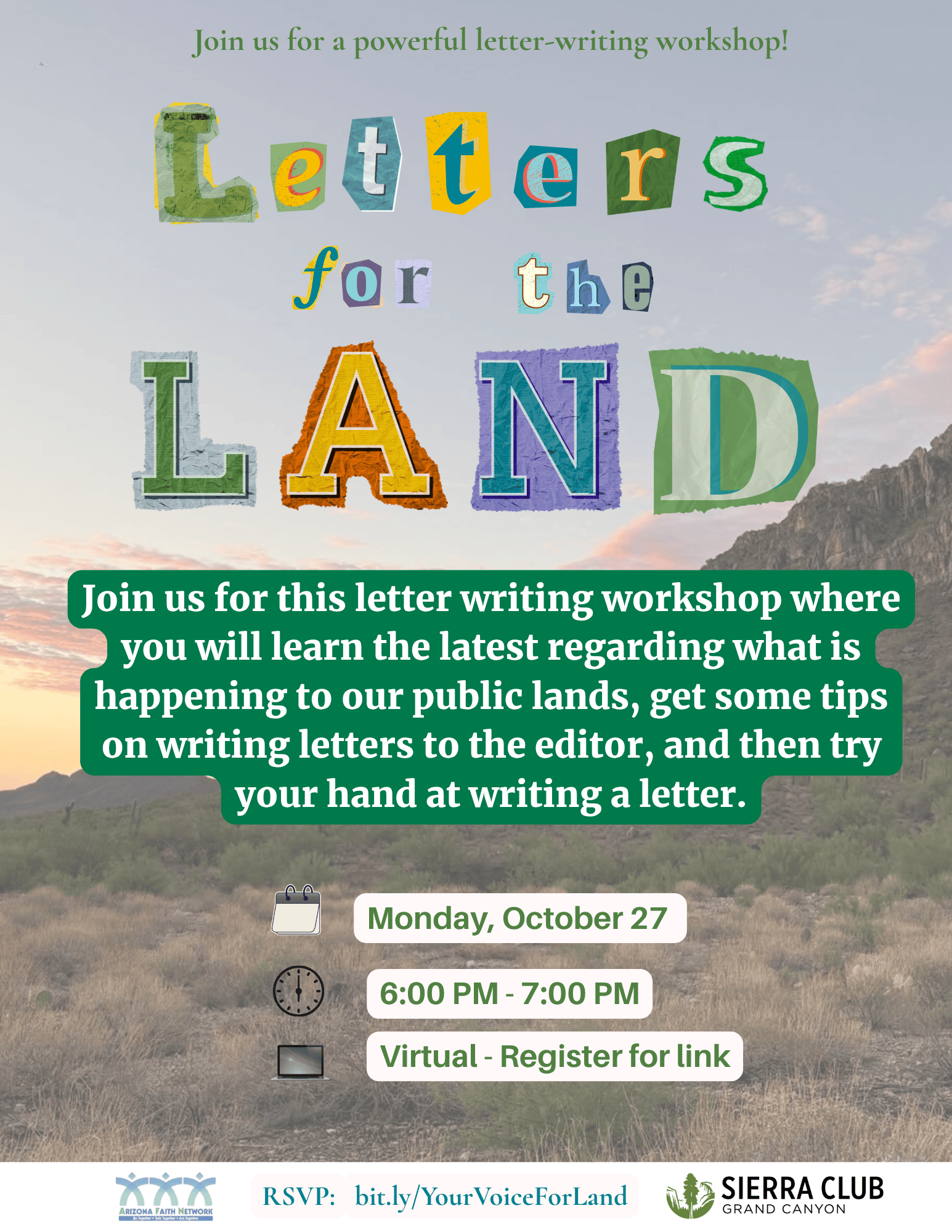 Letters for the Land Flyer