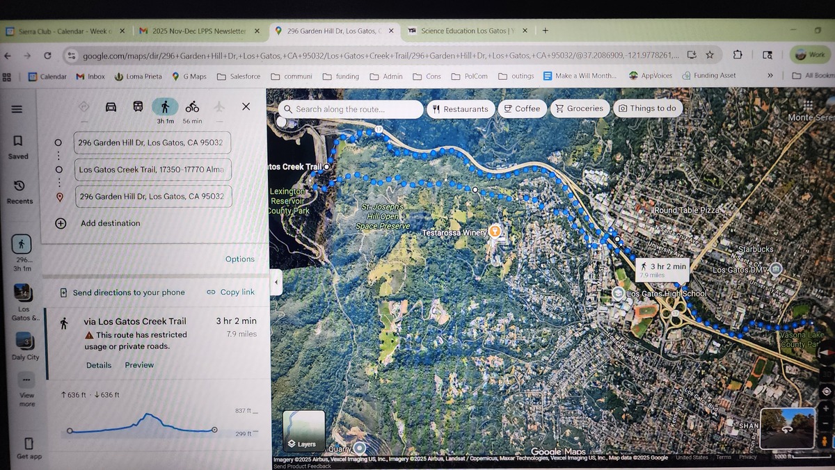 Los Gatos Creek Trail, upper 40%