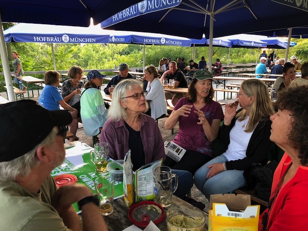 Sierrans chatting in beer garden