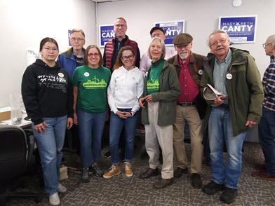 Volunteers prepare to canvass
