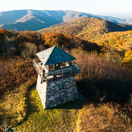High Knob Fire Tower in fall